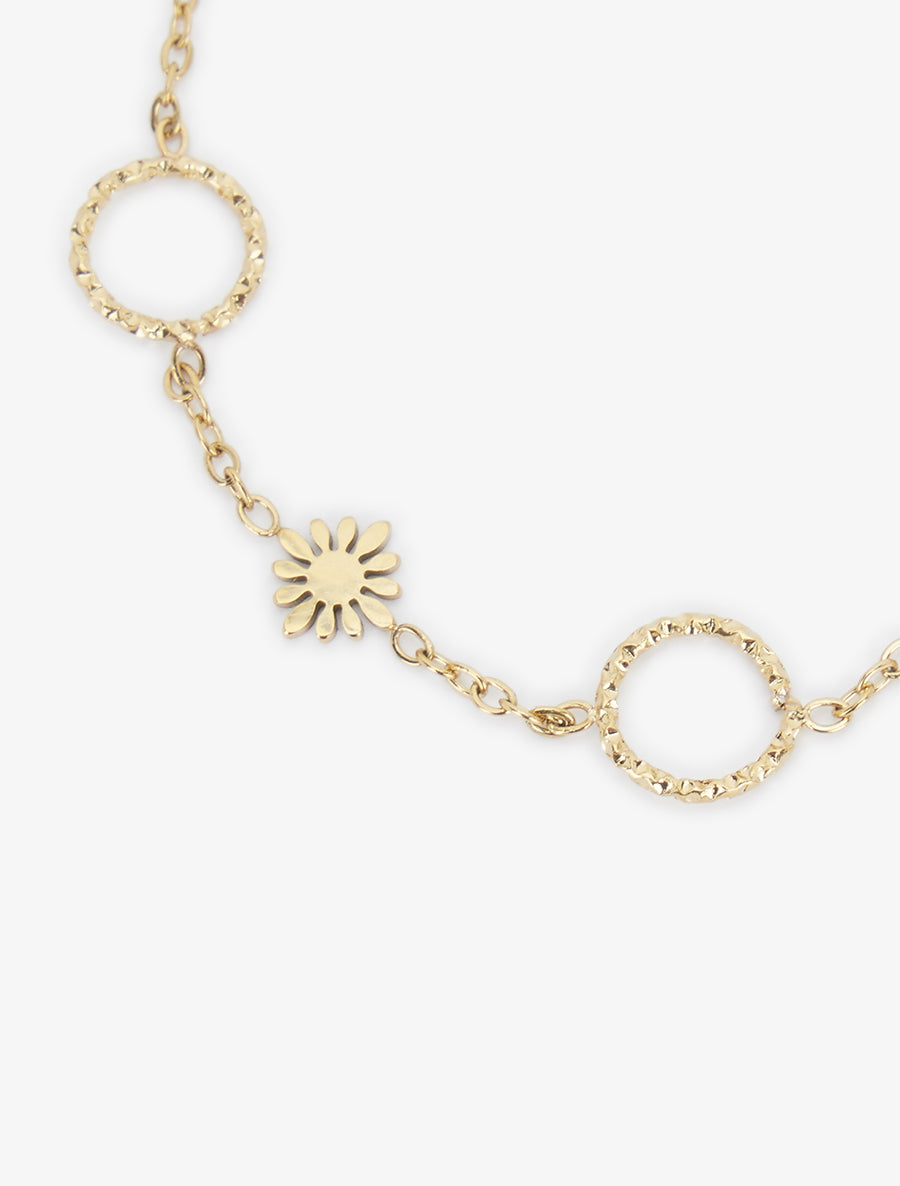 Bracelet fleurs et cercles - Or - 3