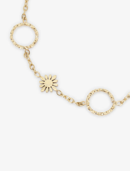 Bracelet fleurs et cercles - Or - 3