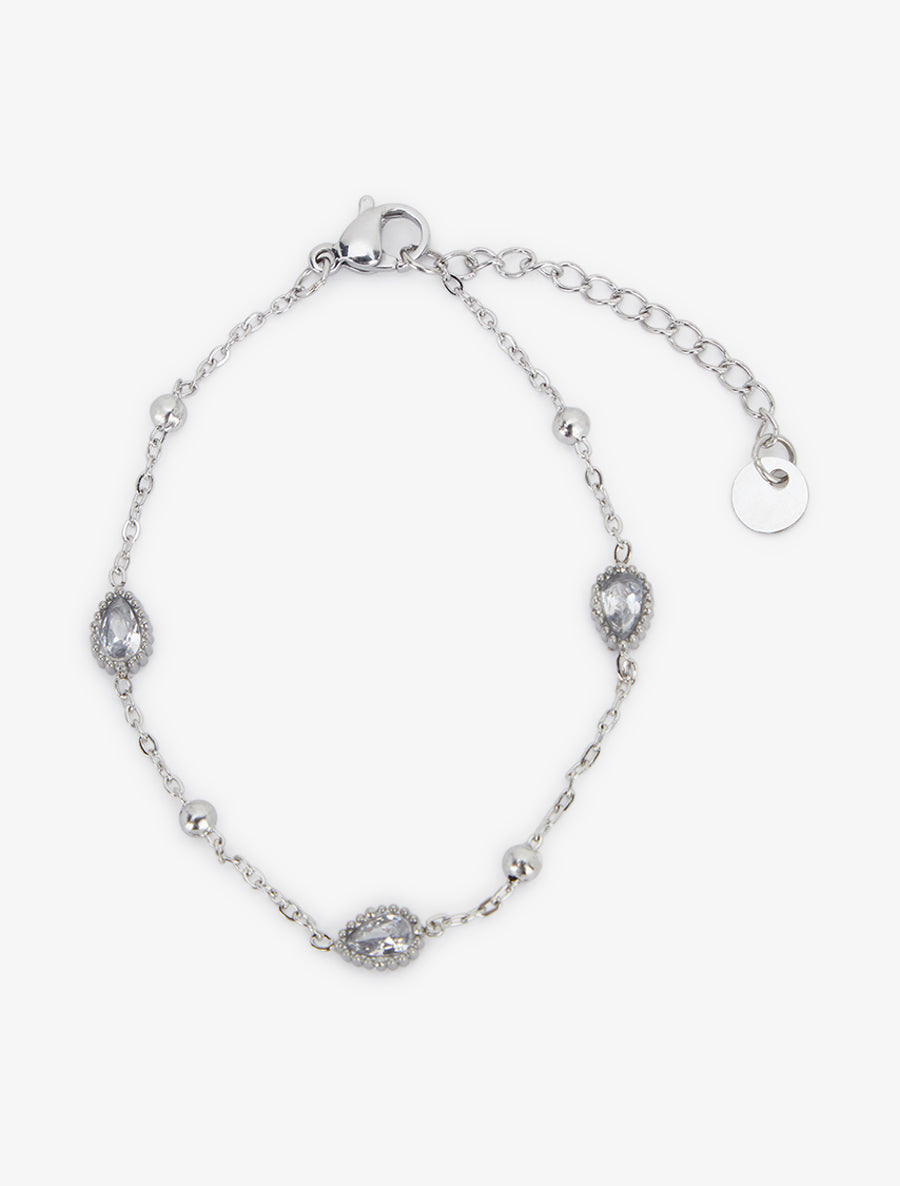 Bracelet gouttes ornées de zircons - Argent - 2