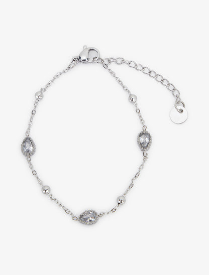 Bracelet gouttes ornées de zircons - Argent - 2