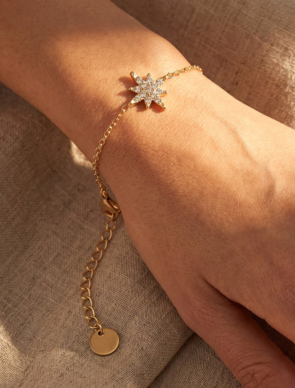 Nordstern-Armband verziert mit weißen Zirkonia. - Oder