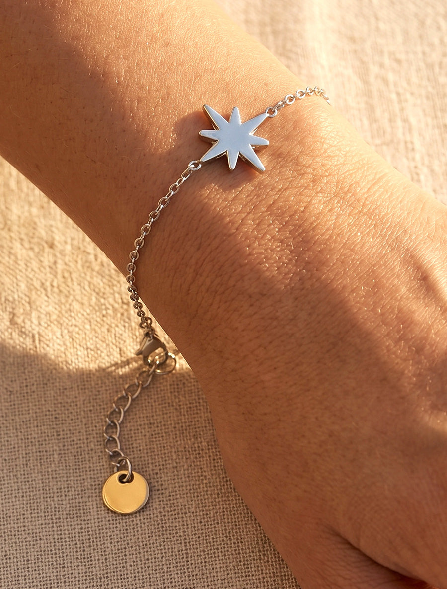 Bracelet étoile du nord ornée de zircons blancs - Argent - 1