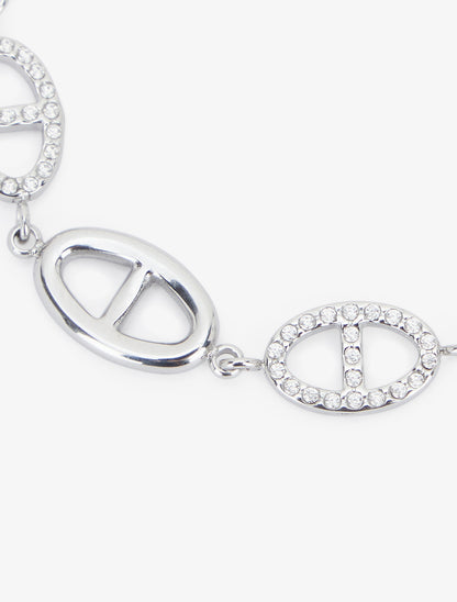 Bracelet maillons marins ornés de zircons blancs - Argent - 3
