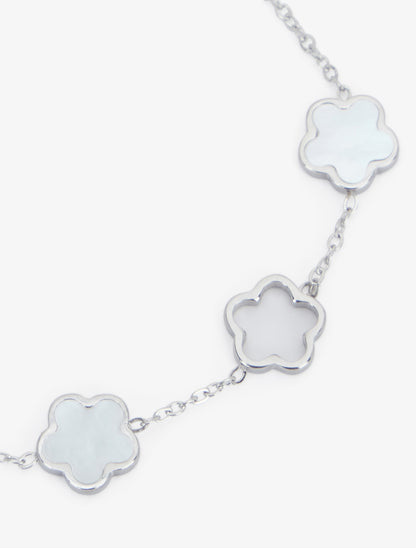 Bracelet fleurs ajourées et nacrées - Argent - 3