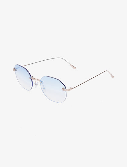 Lunettes de soleil octogonales - Bleu ciel - 1