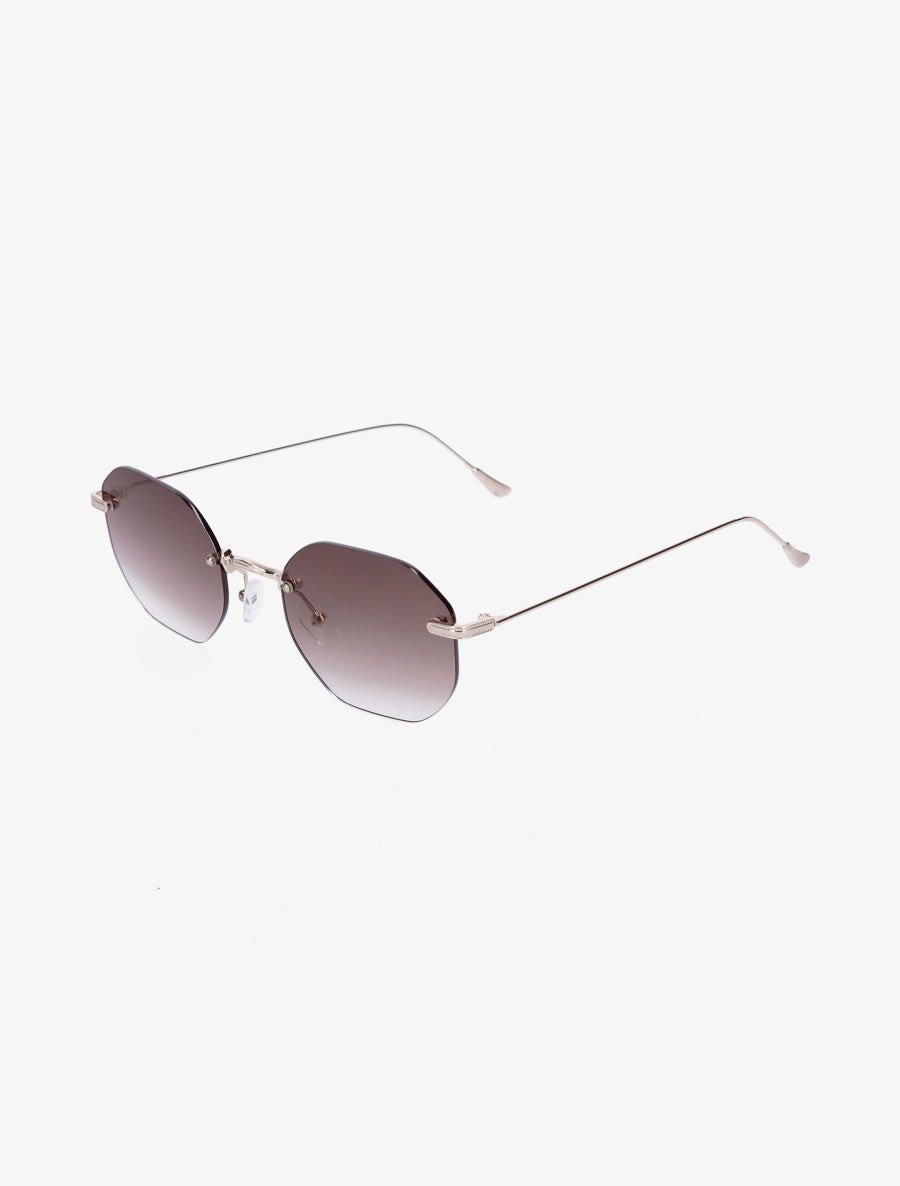Lunettes de soleil octogonales - Marron - 1