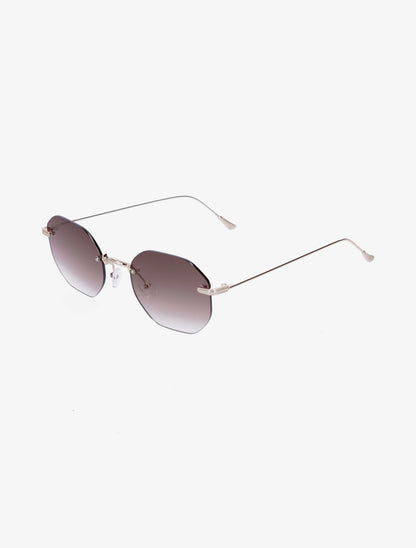 Lunettes de soleil octogonales - Marron - 1