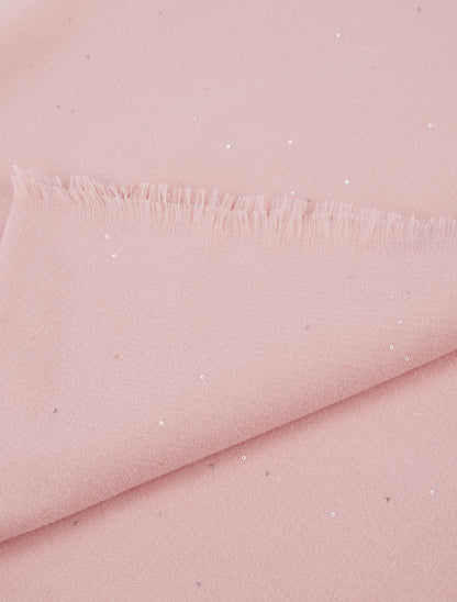 Echarpe coton mélangé à sequins - Rose - 3