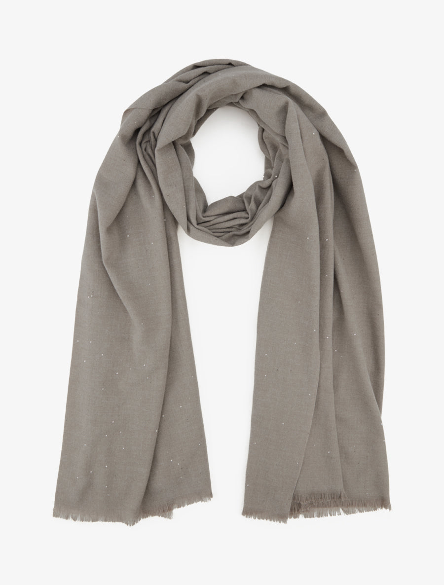 Echarpe coton mélangé à sequins - Taupe - 1