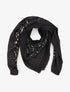 Foulard imprimé cachemire à bords effilochés - Noir - 1
