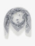 Foulard imprimé cachemire à bords effilochés - Blanc - 1