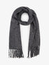 Echarpe uni à franges - Gris foncé - 1