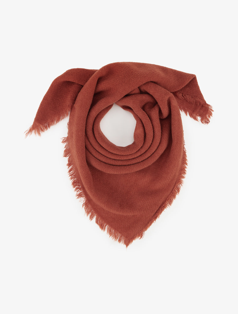 Foulard uni à bords effilochés - Orange - 1