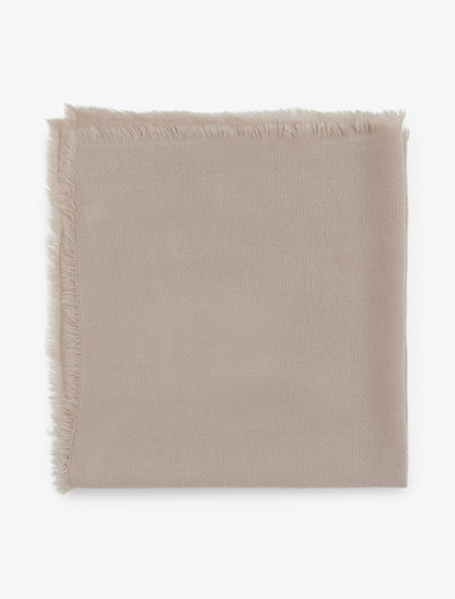 Foulard uni à bords effilochés - Beige - 2
