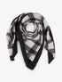 Foulard imprimé carreaux à bords effilochés - Noir - 1
