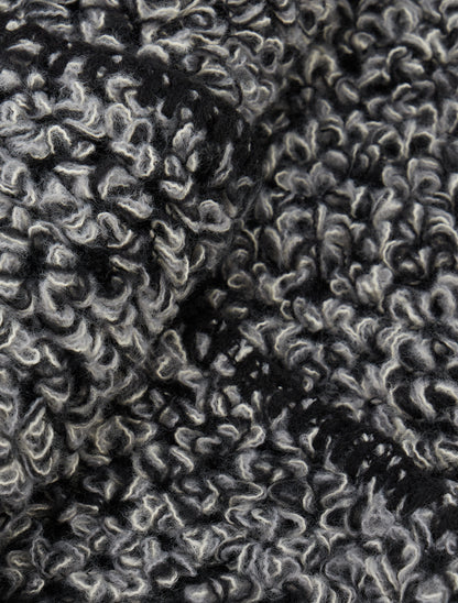 Châle triangulaire en maille bouclée - Noir - 3