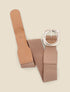 Ceinture à boucle dorée arrondie - Camel - 2