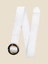 Ceinture style raphia à boucle imprimée - Blanc - 2