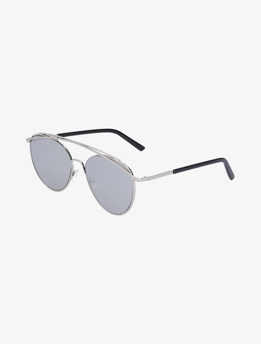 Lunettes de soleil rondes oversize - Argent - 1