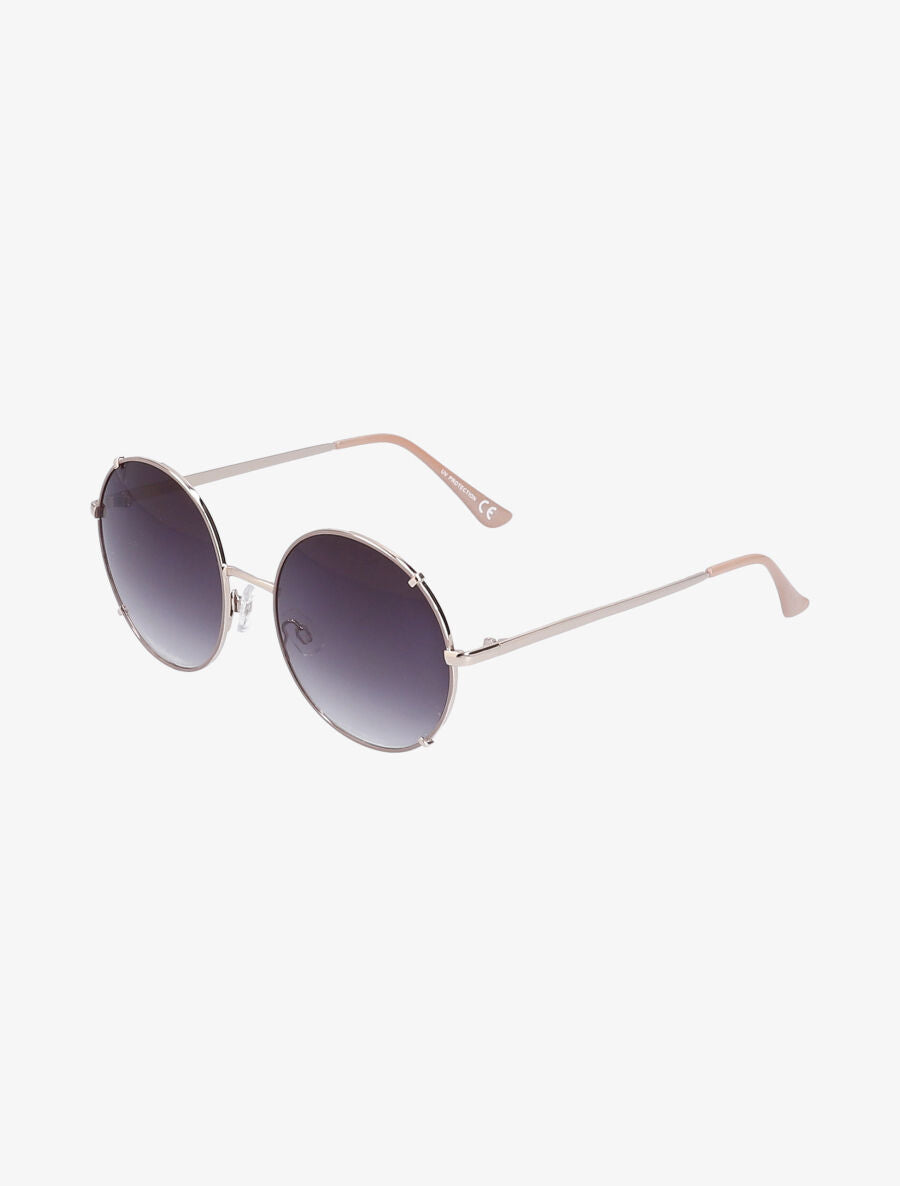 Lunettes rondes à monture métallique - Beige - 1
