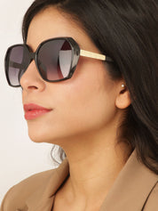 Lunettes octogonales oversize - Noir - 1