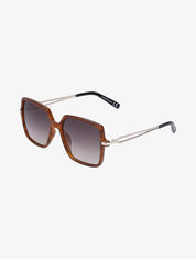 Lunettes carrées à branches stylisées - Camel - 1