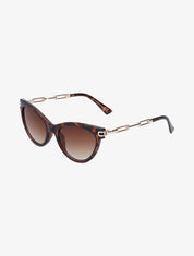 Lunettes cat eye à branches style chaîne - Léopard - 1