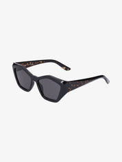 Lunette cat eye à monture texturée - Noir/léopard - 1
