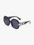 Lunettes rondes oversize à branches stylisées - Noir - 2