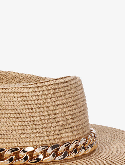 Canotier à galon en chaîne - Sable - 2