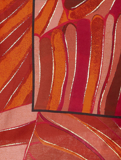 Foulard à imprimé lignes abstraites irisées - Orange - 2