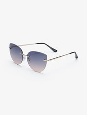 Lunettes de soleil à monture invisible - Noir/rose - 2