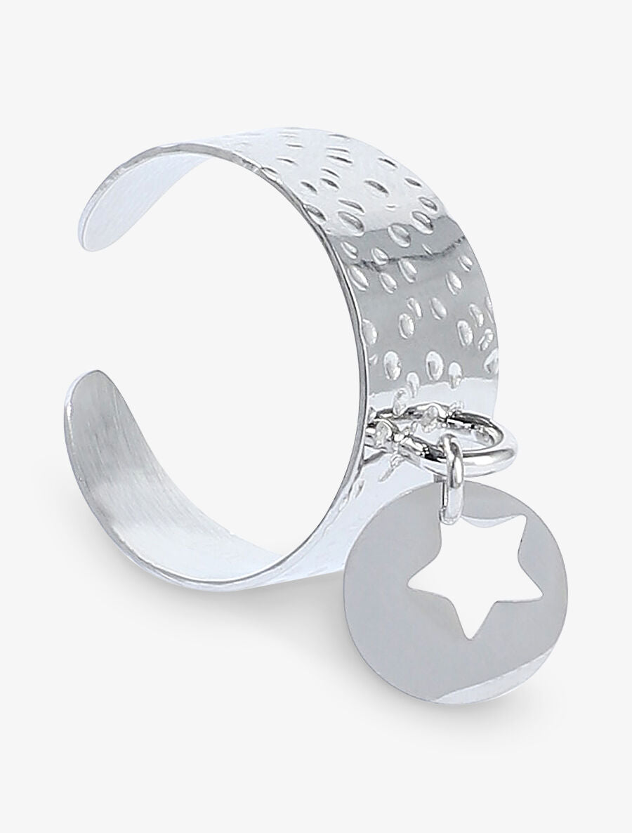 Bague large pendentif étoile ajourée - Argent - 3