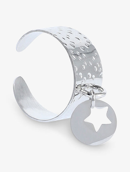 Bague large pendentif étoile ajourée - Argent - 3