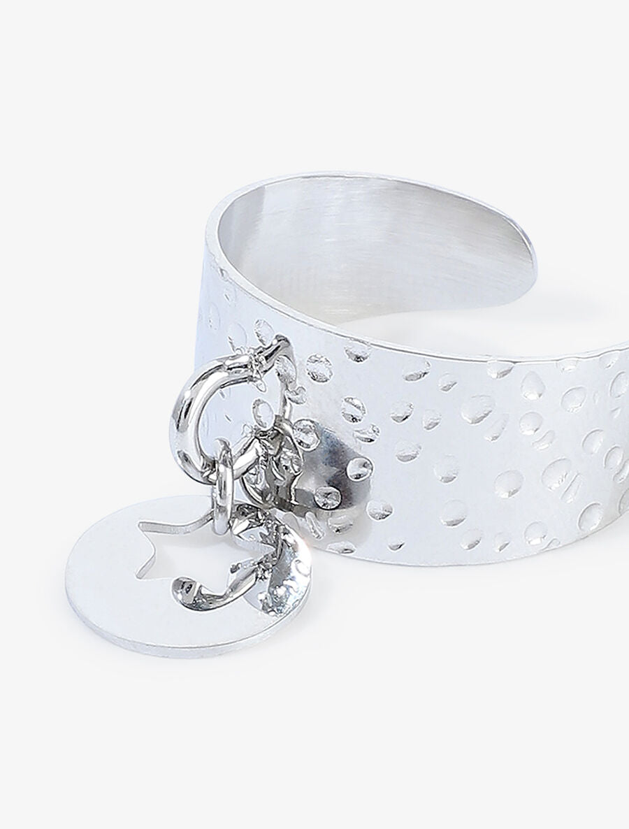 Bague large pendentif étoile ajourée - Argent - 2