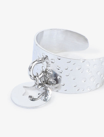 Bague large pendentif étoile ajourée - Argent - 2