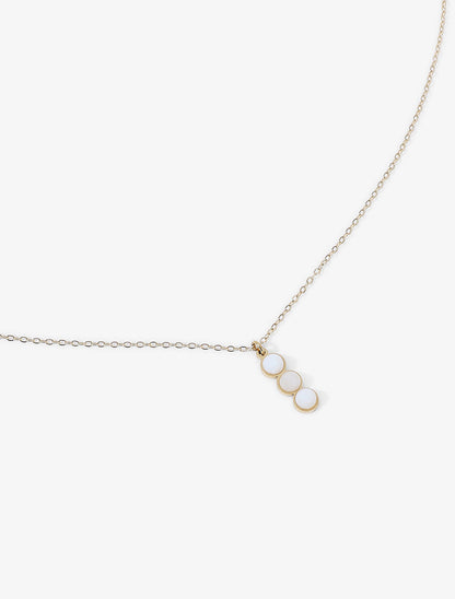 Collier à pendentif orné de 3 pierres - Or - 2