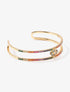 Jonc ouvert double rangs ornés de zircons - Or - 4