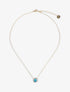 Collier à pendentif losange orné de zircons bleu - Or - 1