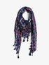 Foulard à imprimé cachemire et pampilles - Marine - 1