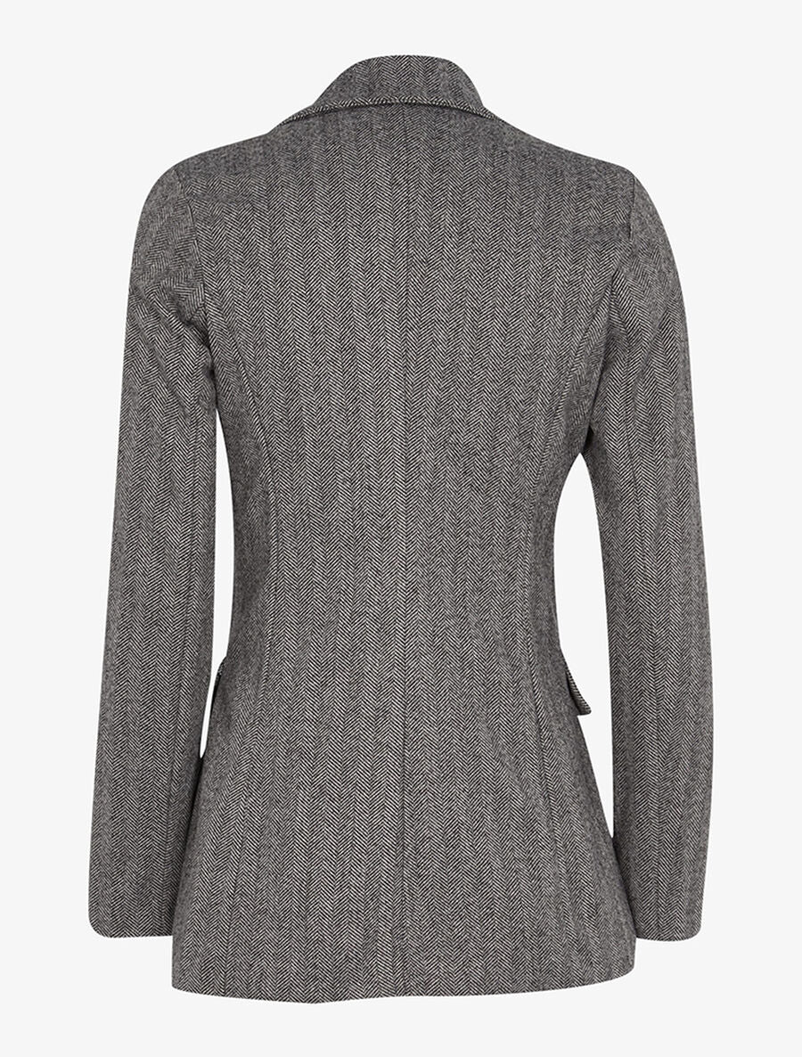 Veste croisé irisé à fines rayures - Gris clair - 2