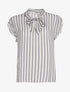 Blouse rayée col à nouer - blanc - 3