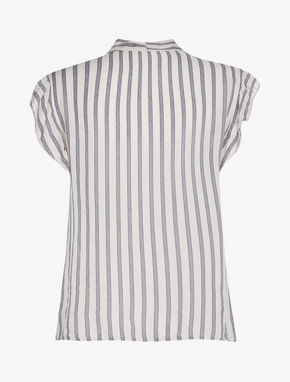 Blouse rayée col à nouer - blanc - 2