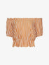 Crop-top rayé - moutarde - 3