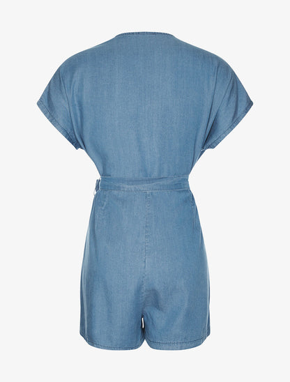 Combishort en jean coeur-croisé - denim - 2