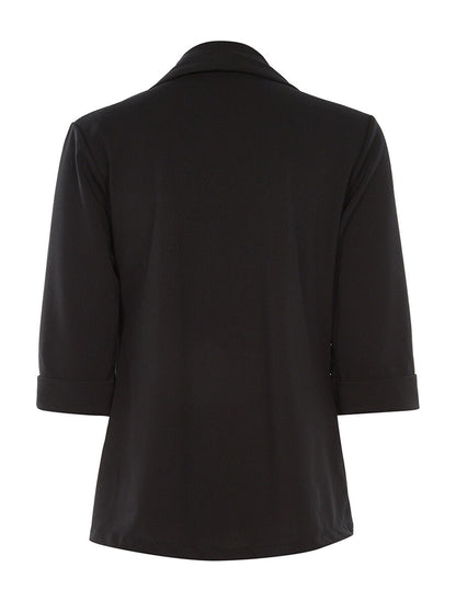 Veste uni basic ouvert - Noir - 2