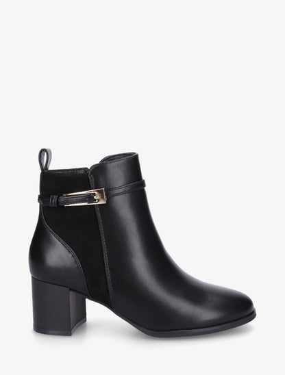 Bottines bimatière avec sangles - Noir - 1