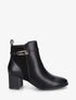 Bottines bimatière avec sangles - Noir - 1
