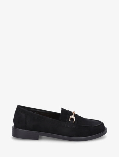 Mocassins en suédine à bijou fantaisie en métal - Noir - 1