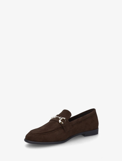 Mocassins en suédine à boucle stylisée - Chocolat - 3